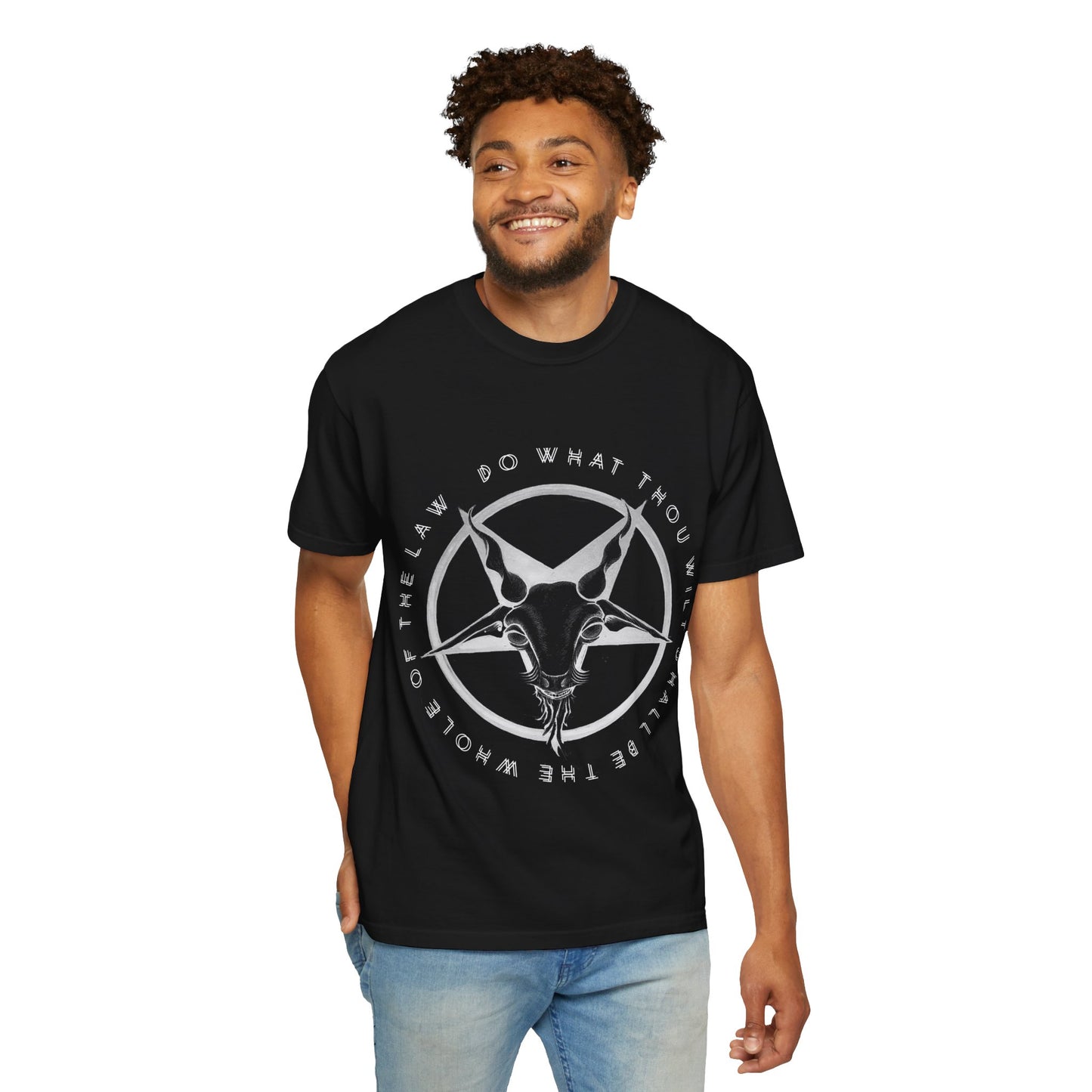 Graphic T-Shirt — Goat Skull Pentagram "Do What Thou Wilt" Gothic Tee
