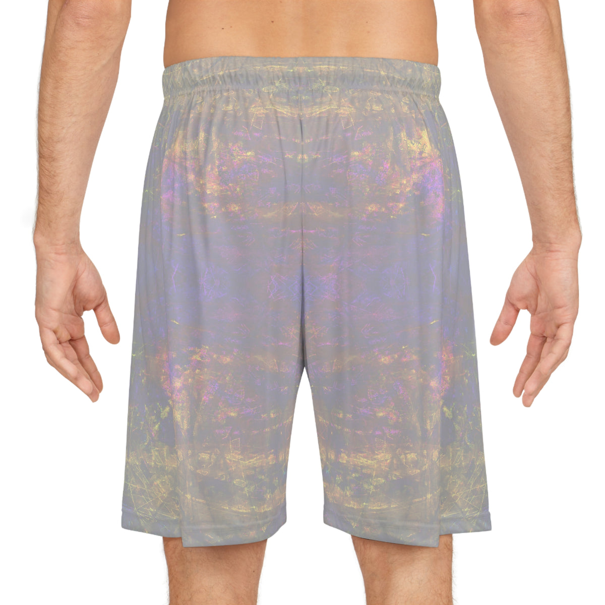 Nebula Tie-Dye Basketball Shorts - Pastel Galaxy AOP