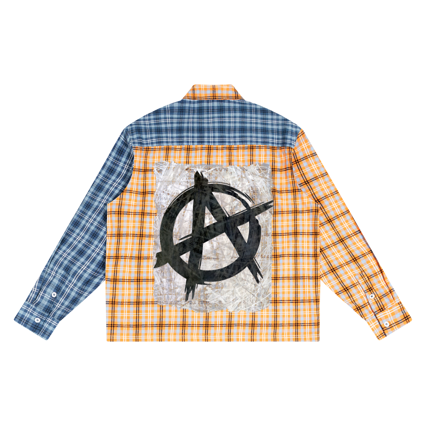 Unisex Oversized Plaid Color Block Shirt