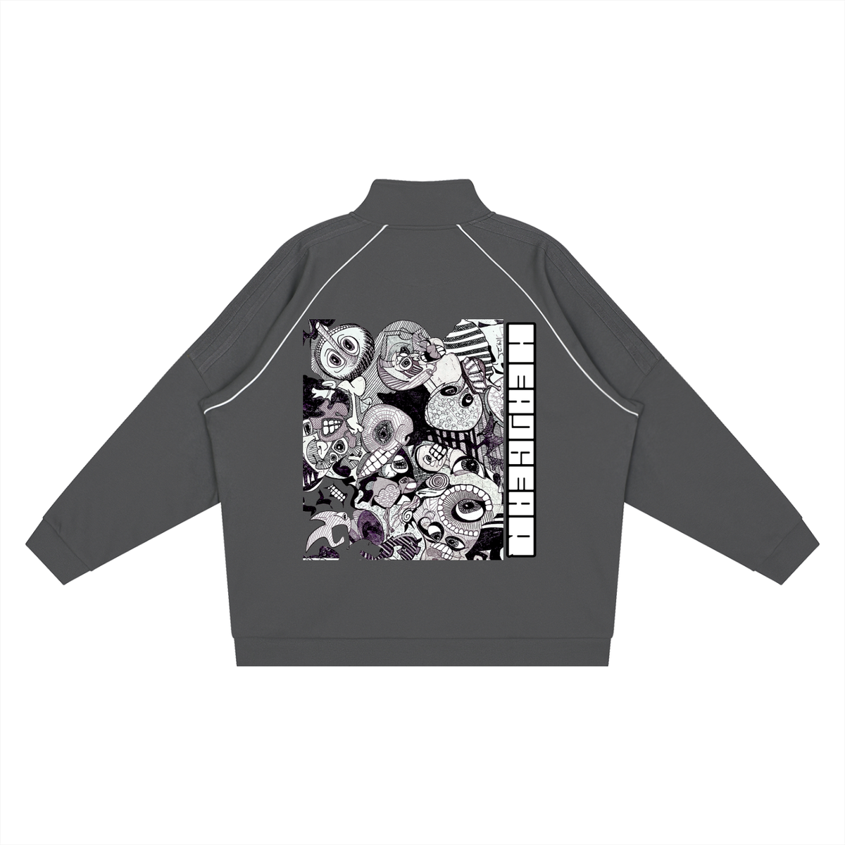 Reflection Striped Raglan Sleeve Jacket