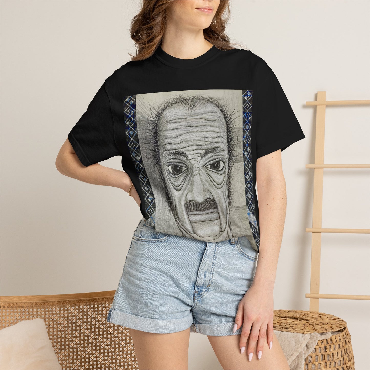 Hand-Drawn Wrinkled Face Illustration