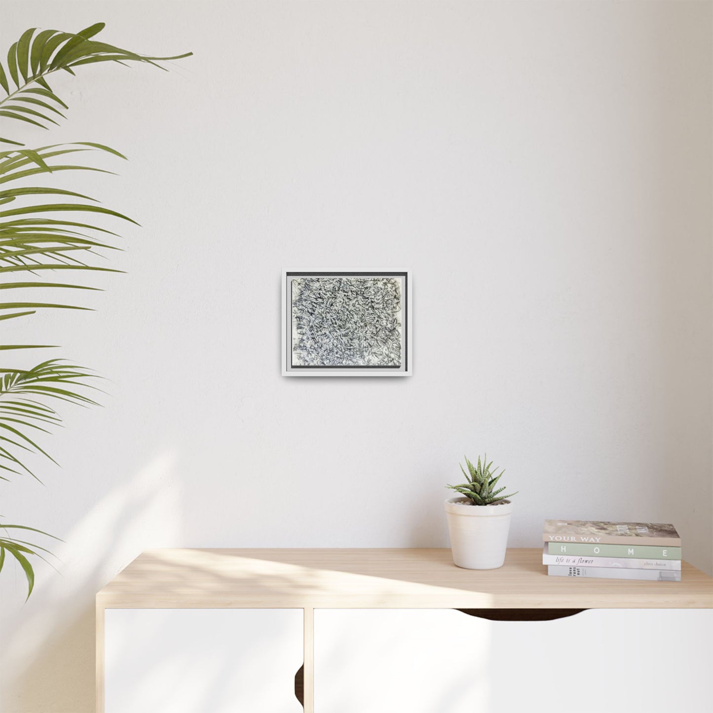 Abstract Feather Study Matte Canvas Framed Wall Art