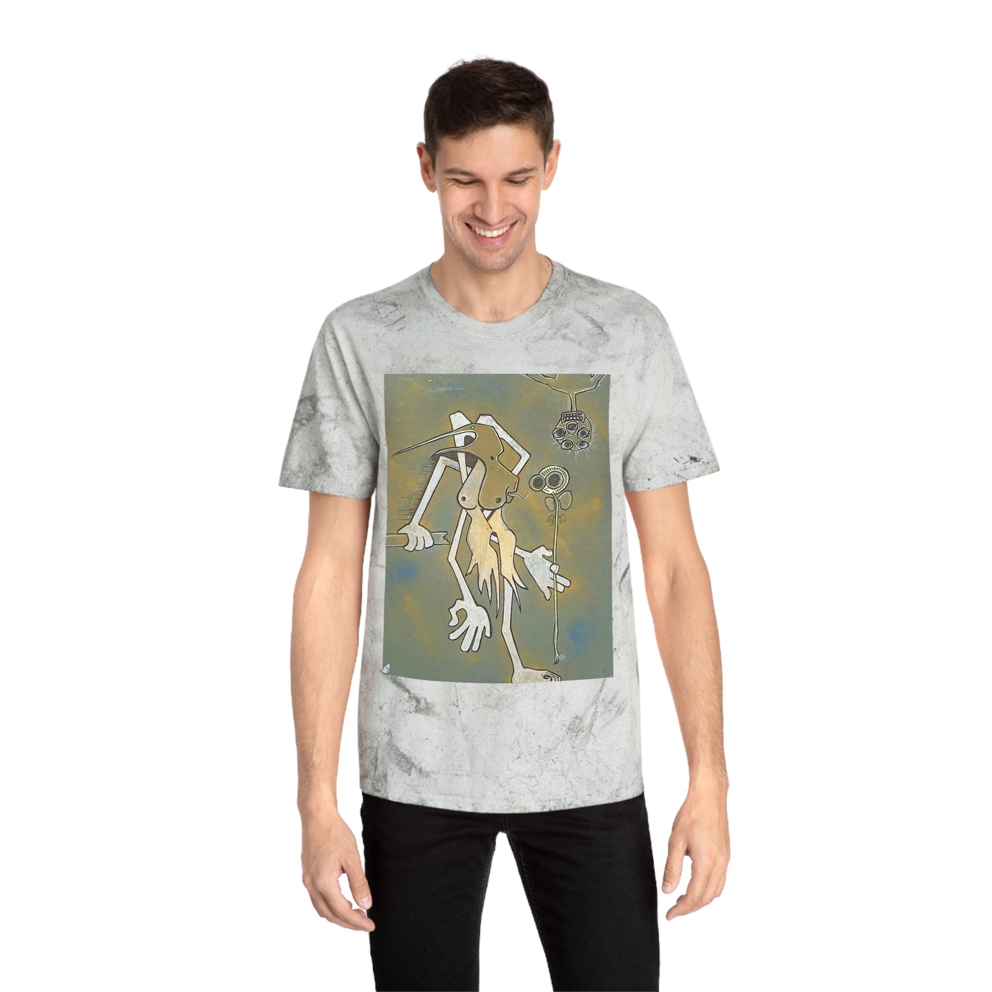 Graphic Art Tee — Surreal Figure Print
