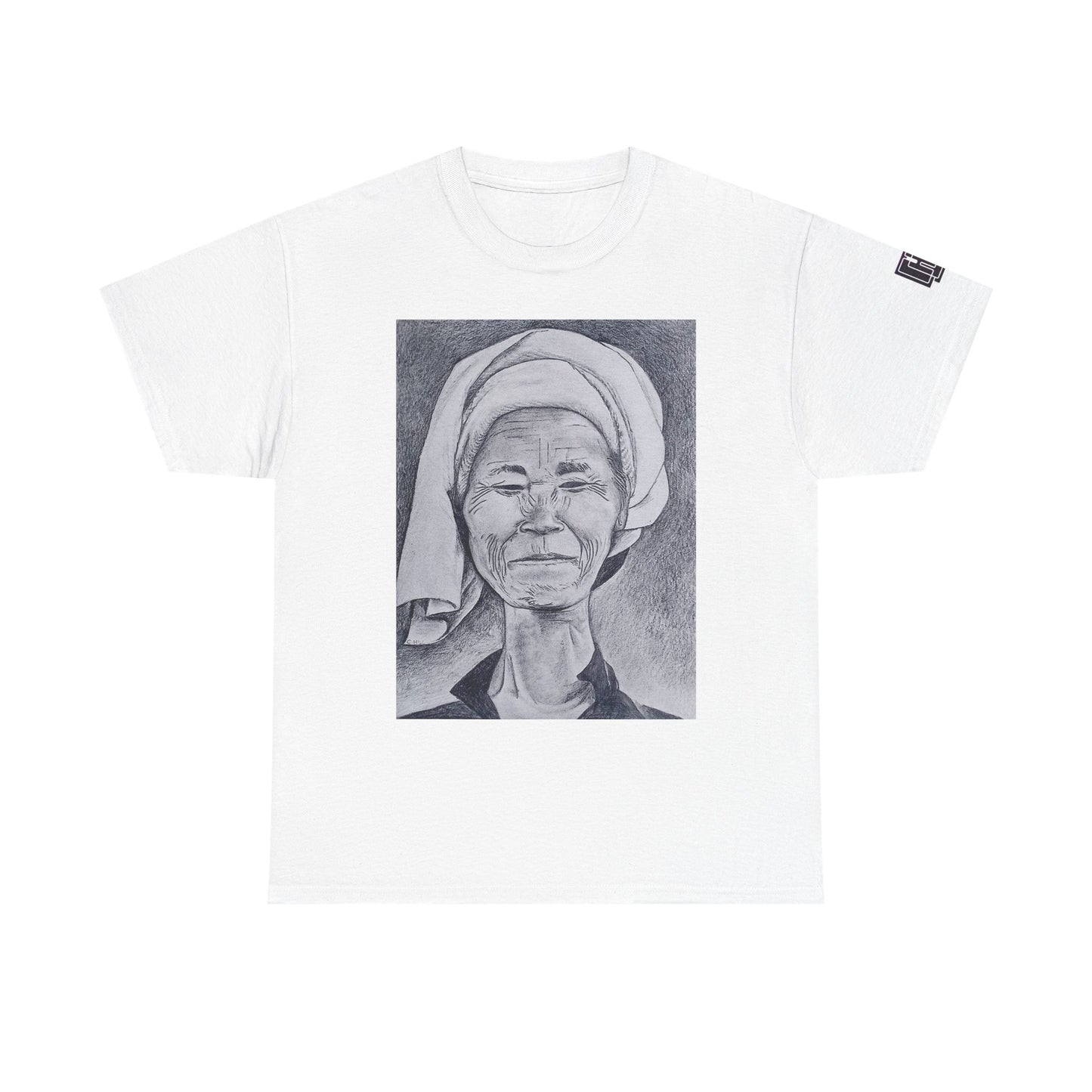 Graphic Tee — Portrait Sketch Vintage Elder Woman Art Print