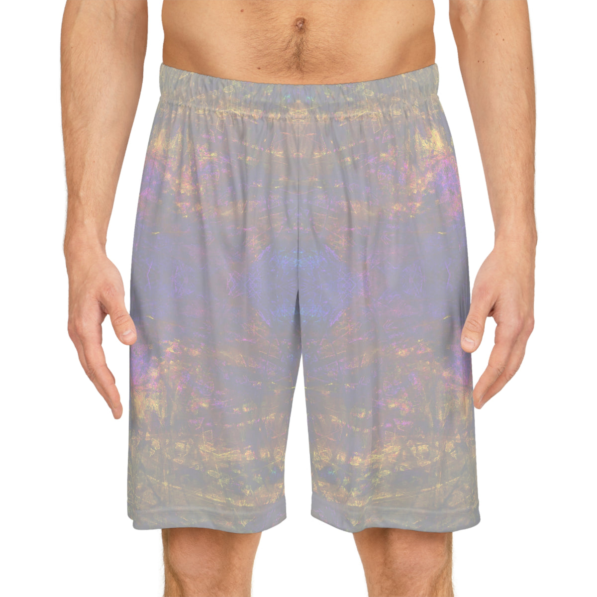 Nebula Tie-Dye Basketball Shorts - Pastel Galaxy AOP