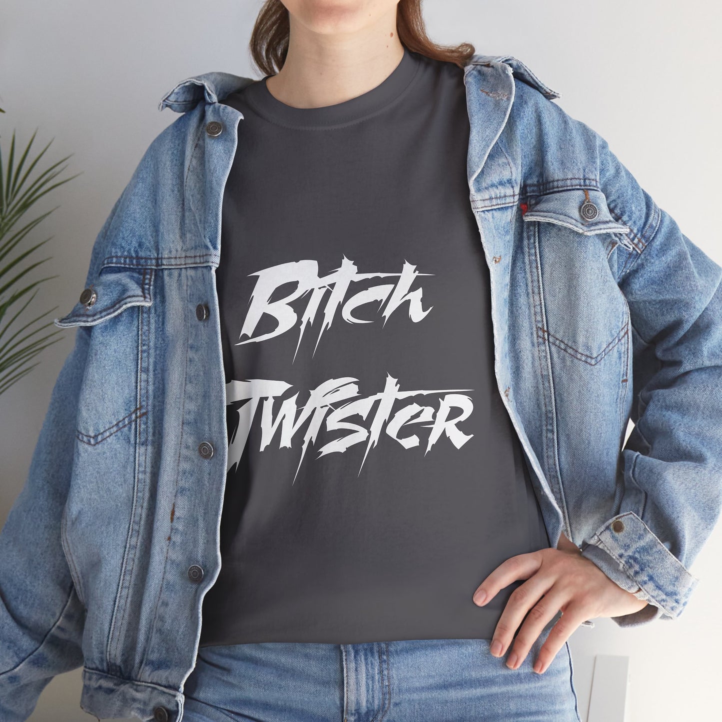 Bitch Twister Graphic Tee — Edgy Script Black T-Shirt