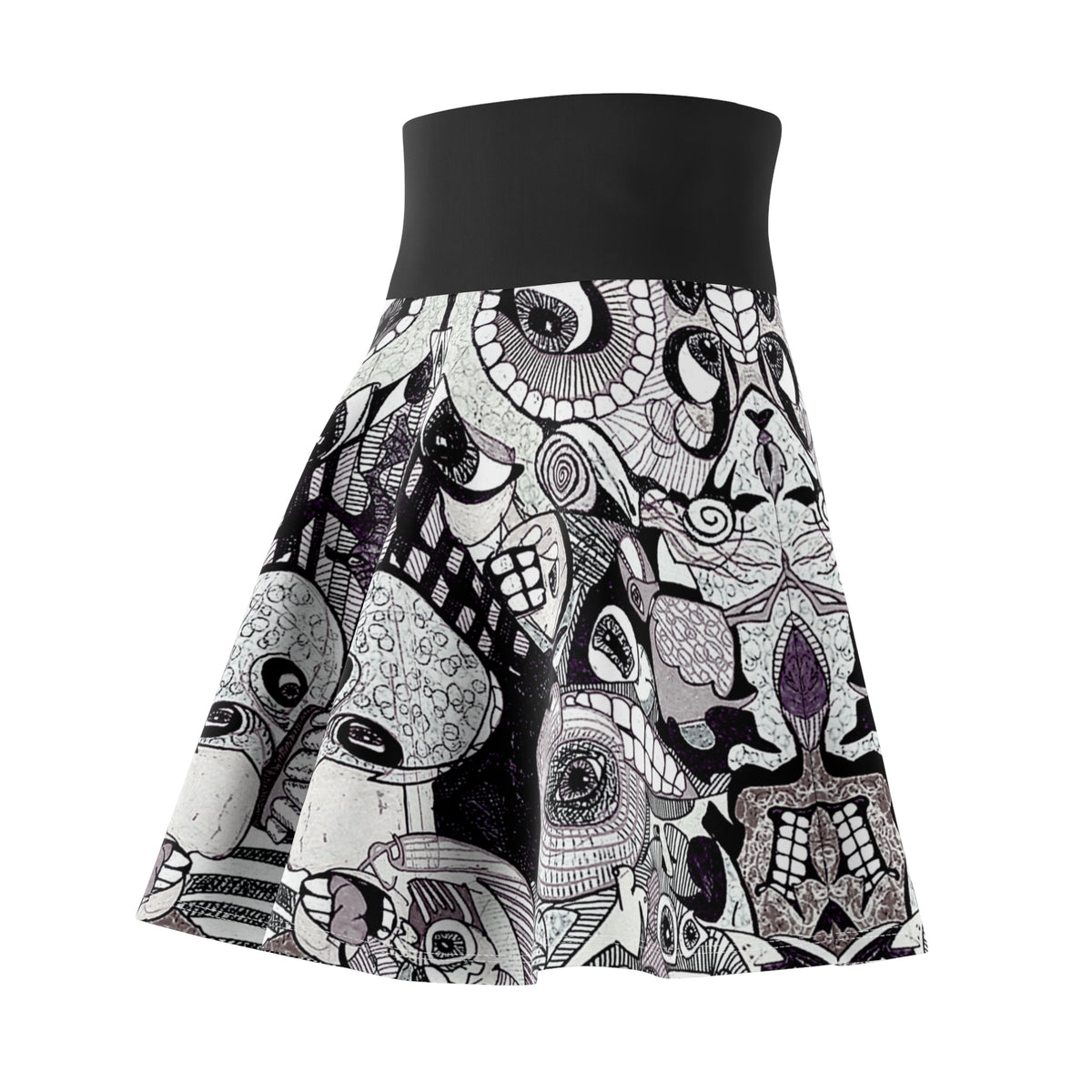 House Party Close-Up - Hand Drawn Art Print Skater Skirt