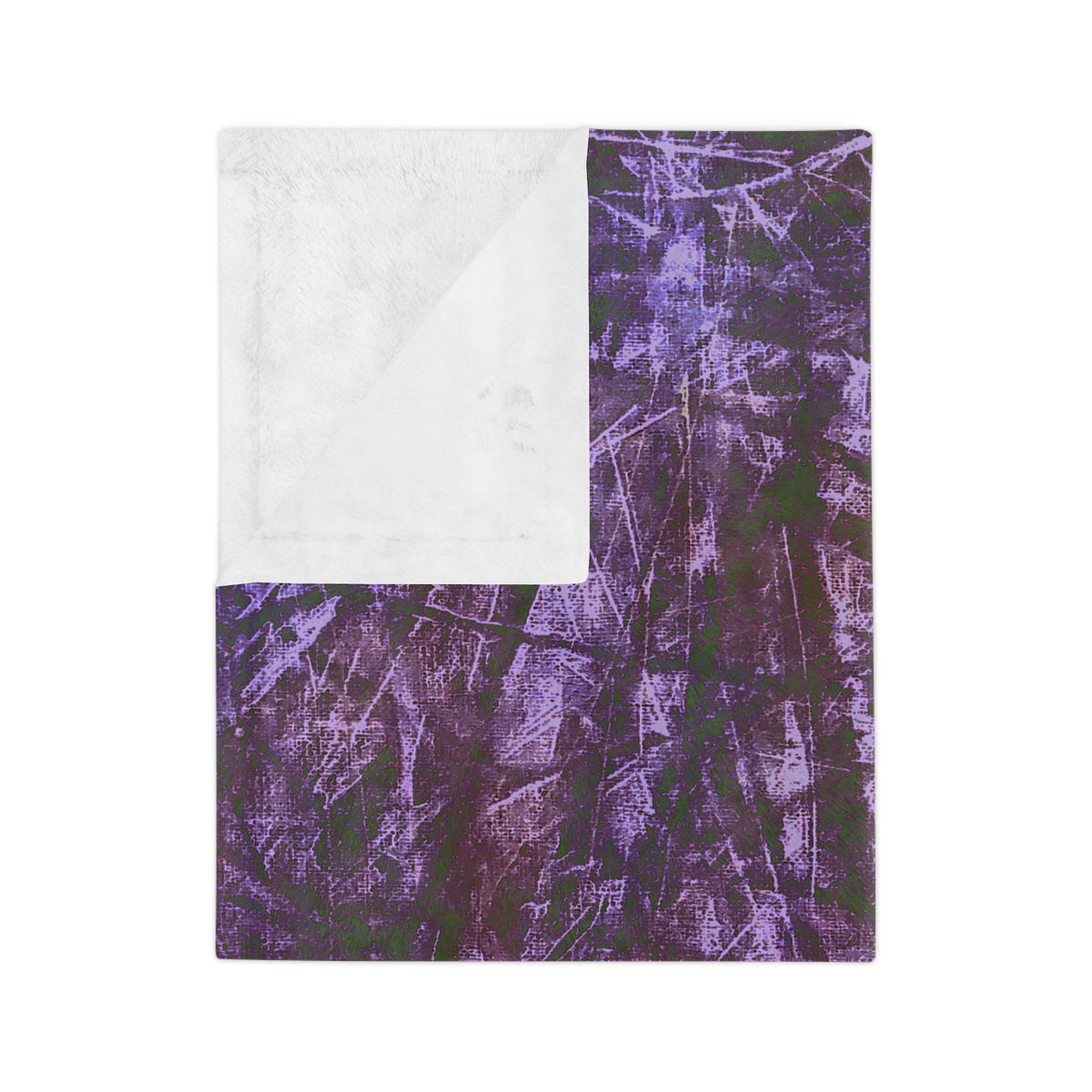 Purple Abstract Velvet Microfiber Blanket - Modern Grunge Throw for Living Room & Bedroom