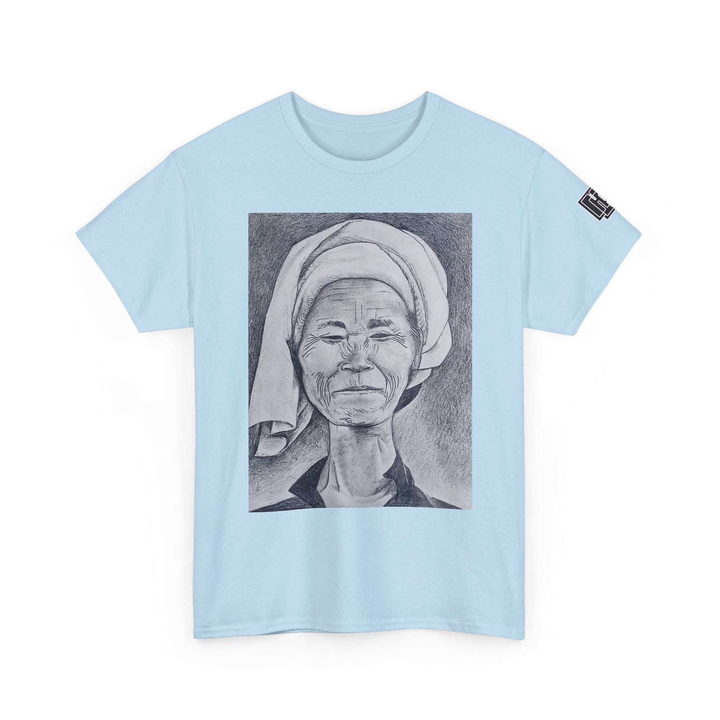 Graphic Tee — Portrait Sketch Vintage Elder Woman Art Print