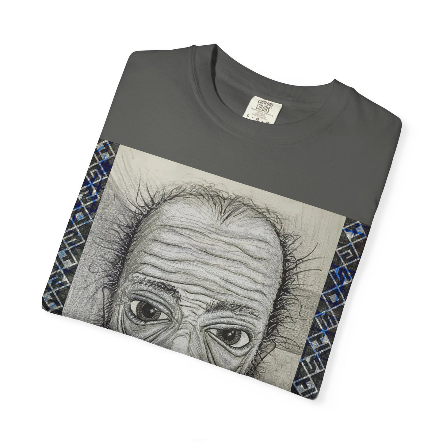 Surreal Portrait Tee — Hand-Drawn Wrinkled Face Illustration