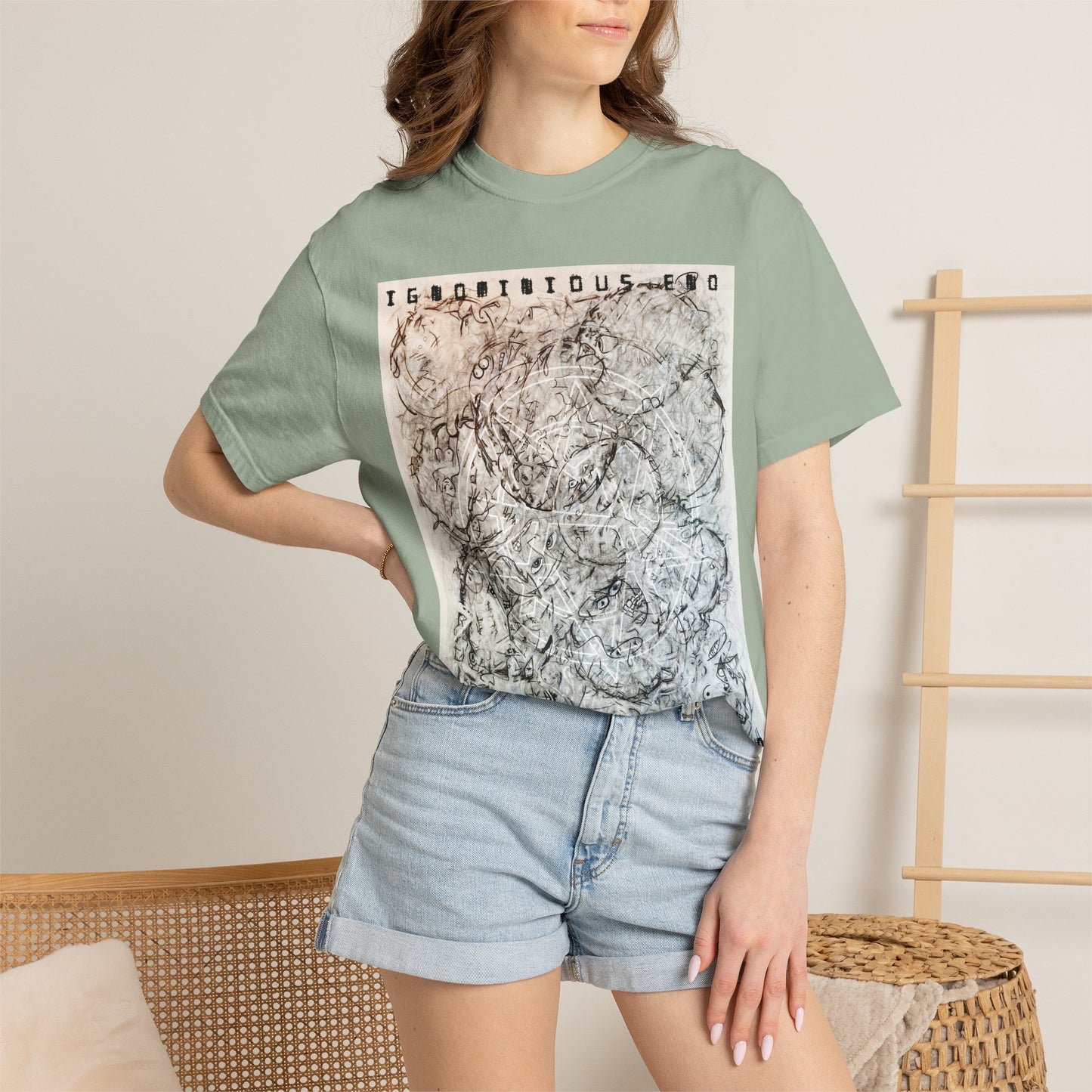 Abstract Marble Grid T-Shirt — Modern Minimal Graphic Tee