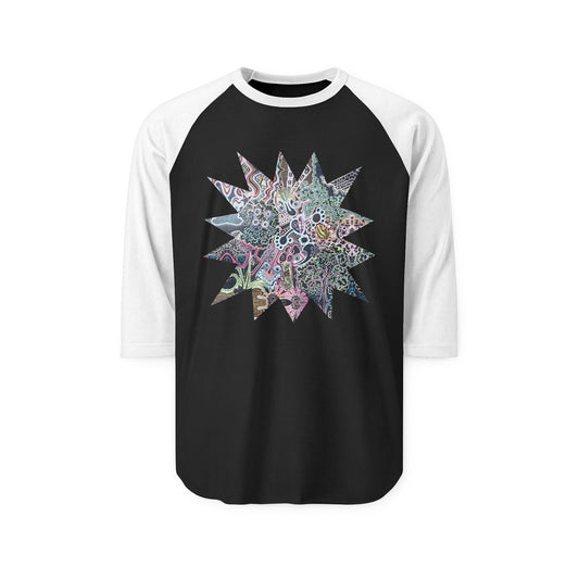 Neon Trip StarBurst - Raglan 3/4 Sleeve Shirt