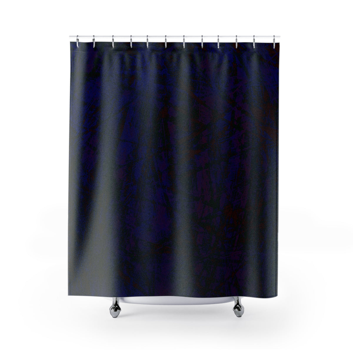 Navy Marble Shower Curtain - Deep Blue Abstract Bath Decor