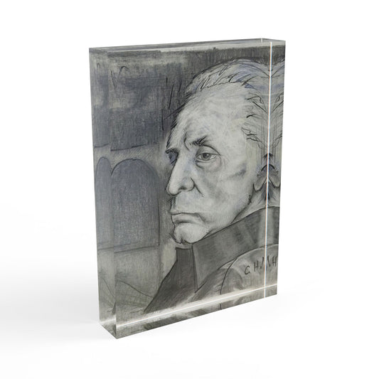 Old Johnny Cash Portrait - Acrylic Photo Block