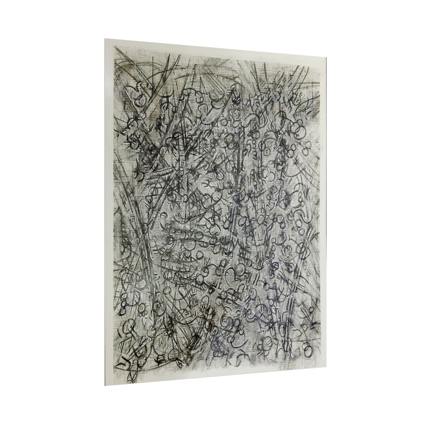 Abstract Scribble Art Poster — Black & Gray Textured Wall Print