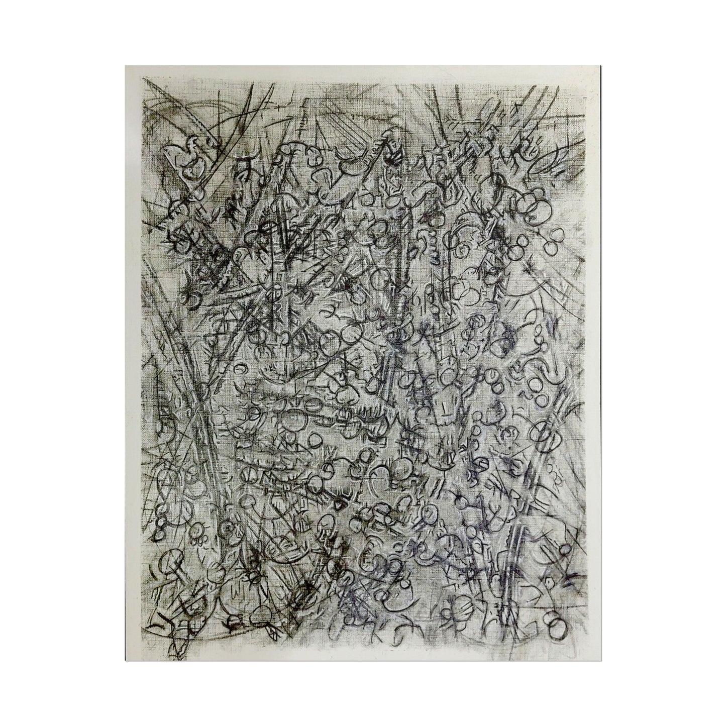 Abstract Scribble Art Poster — Black & Gray Textured Wall Print
