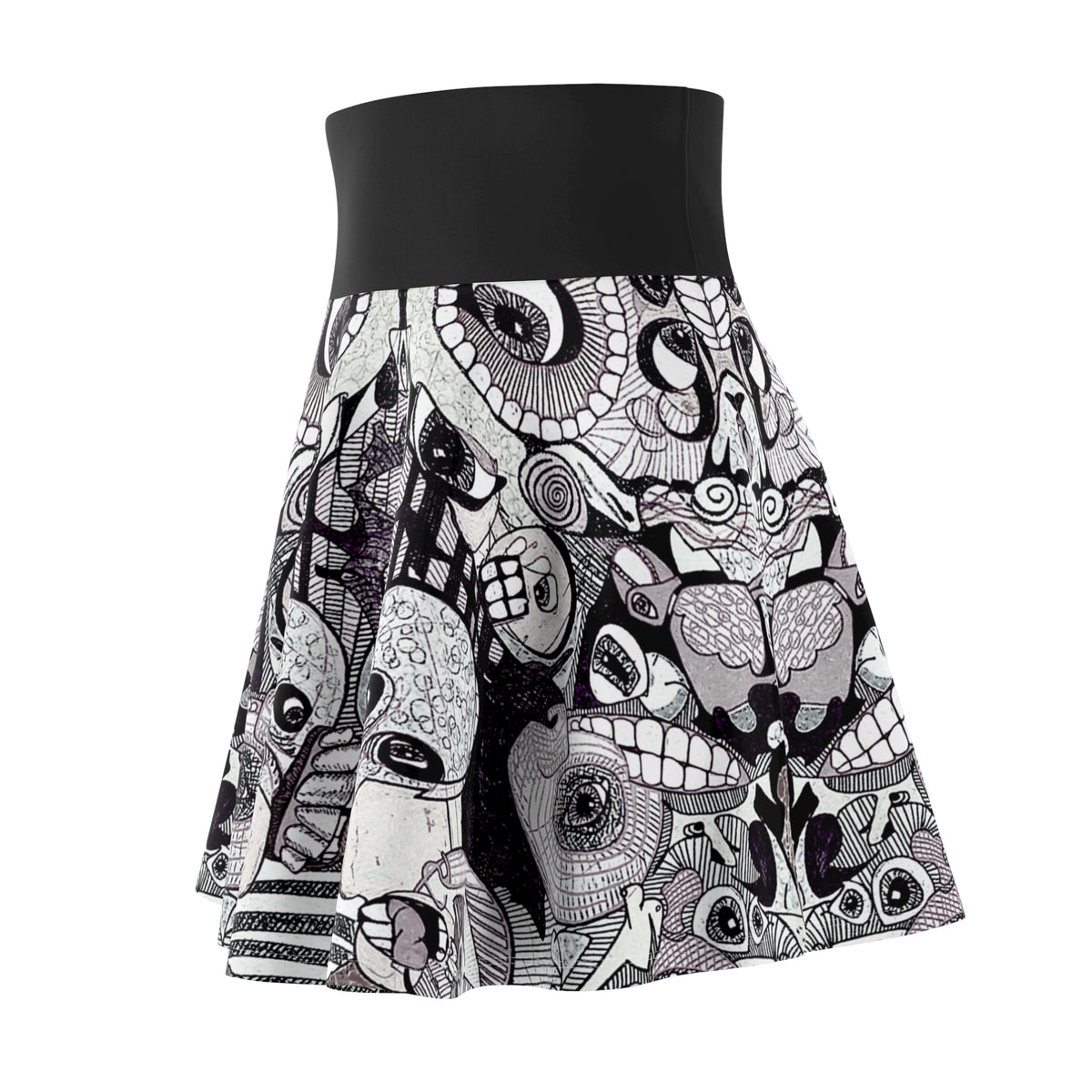 House Party Close-Up - Hand Drawn Art Print Skater Skirt