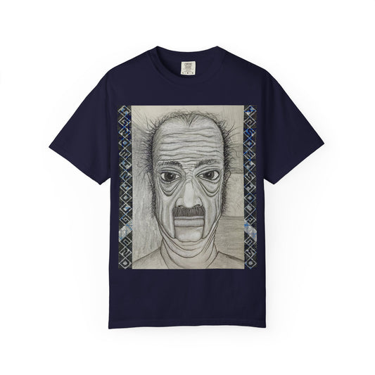 Surreal Portrait Tee — Hand-Drawn Wrinkled Face Illustration
