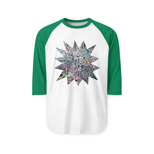 Neon Trip StarBurst - Raglan 3/4 Sleeve Shirt