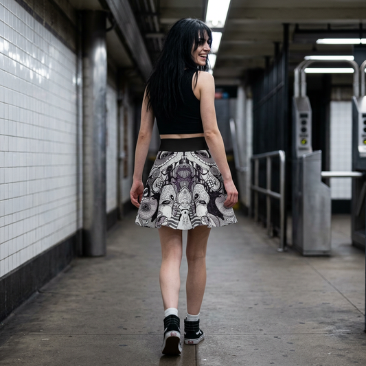 House Party Close-Up - Hand Drawn Art Print Skater Skirt