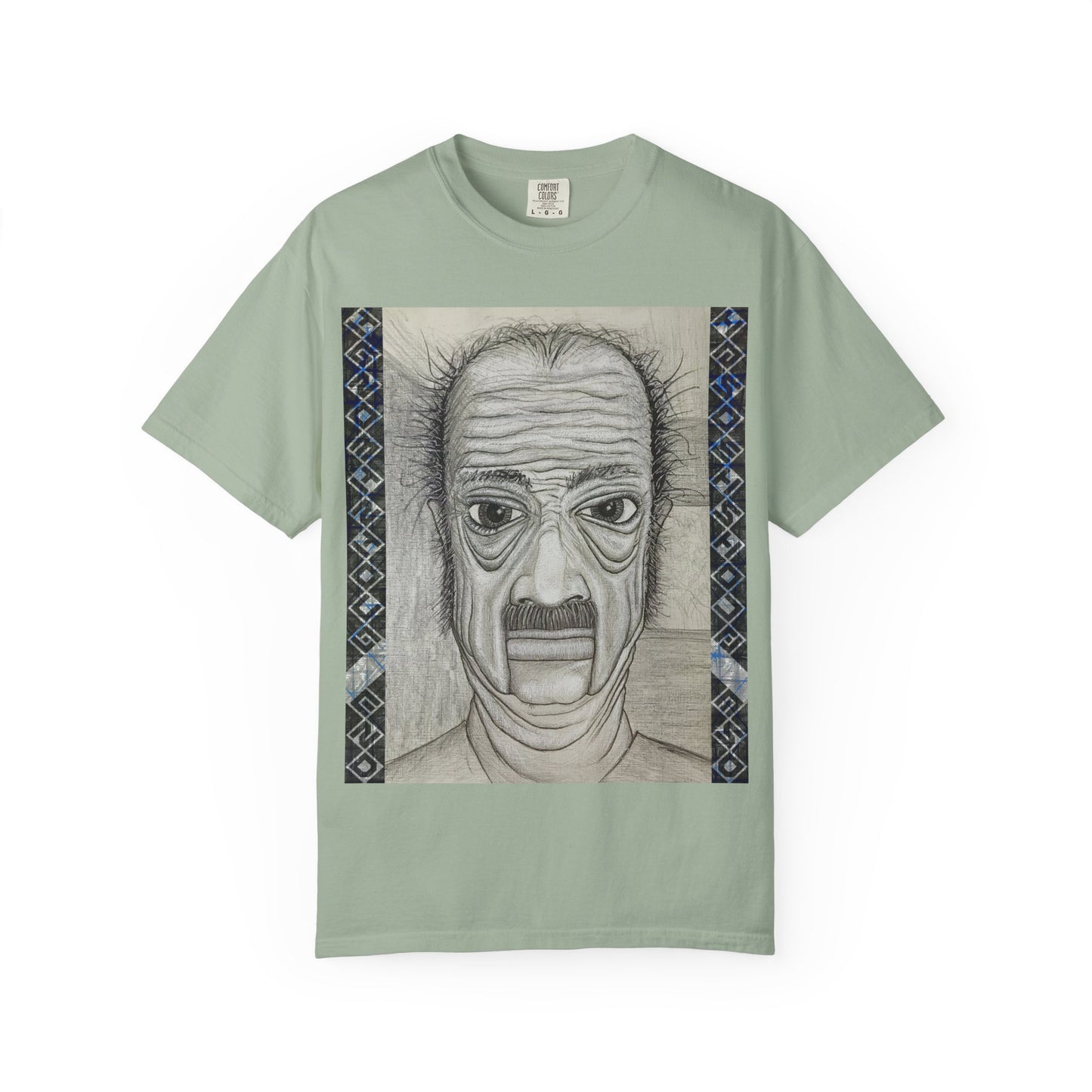Surreal Portrait Tee — Hand-Drawn Wrinkled Face Illustration