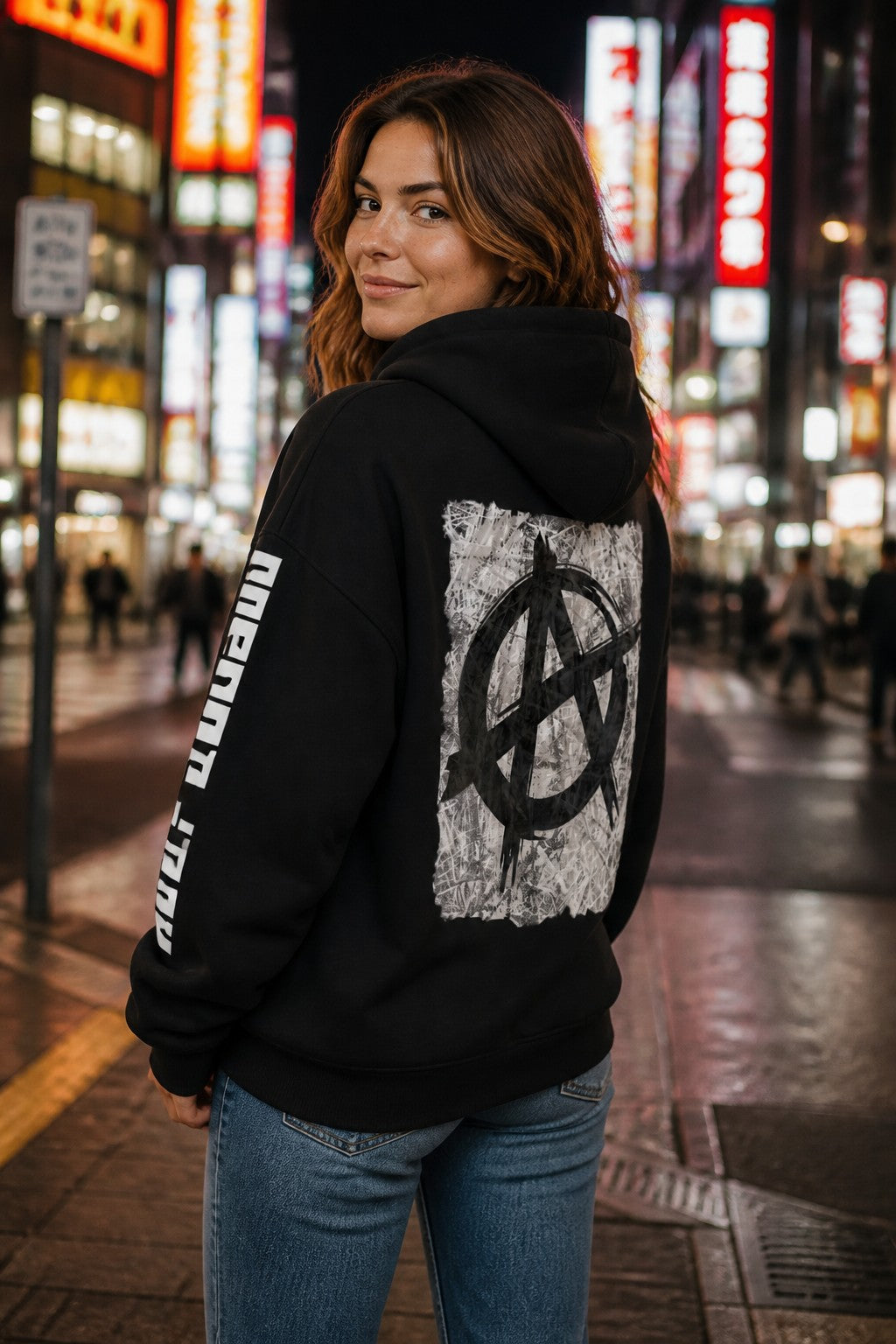 Original Artwork Anarchy Symbol and quote Heavyweight Drop-Shoulder Hoodie