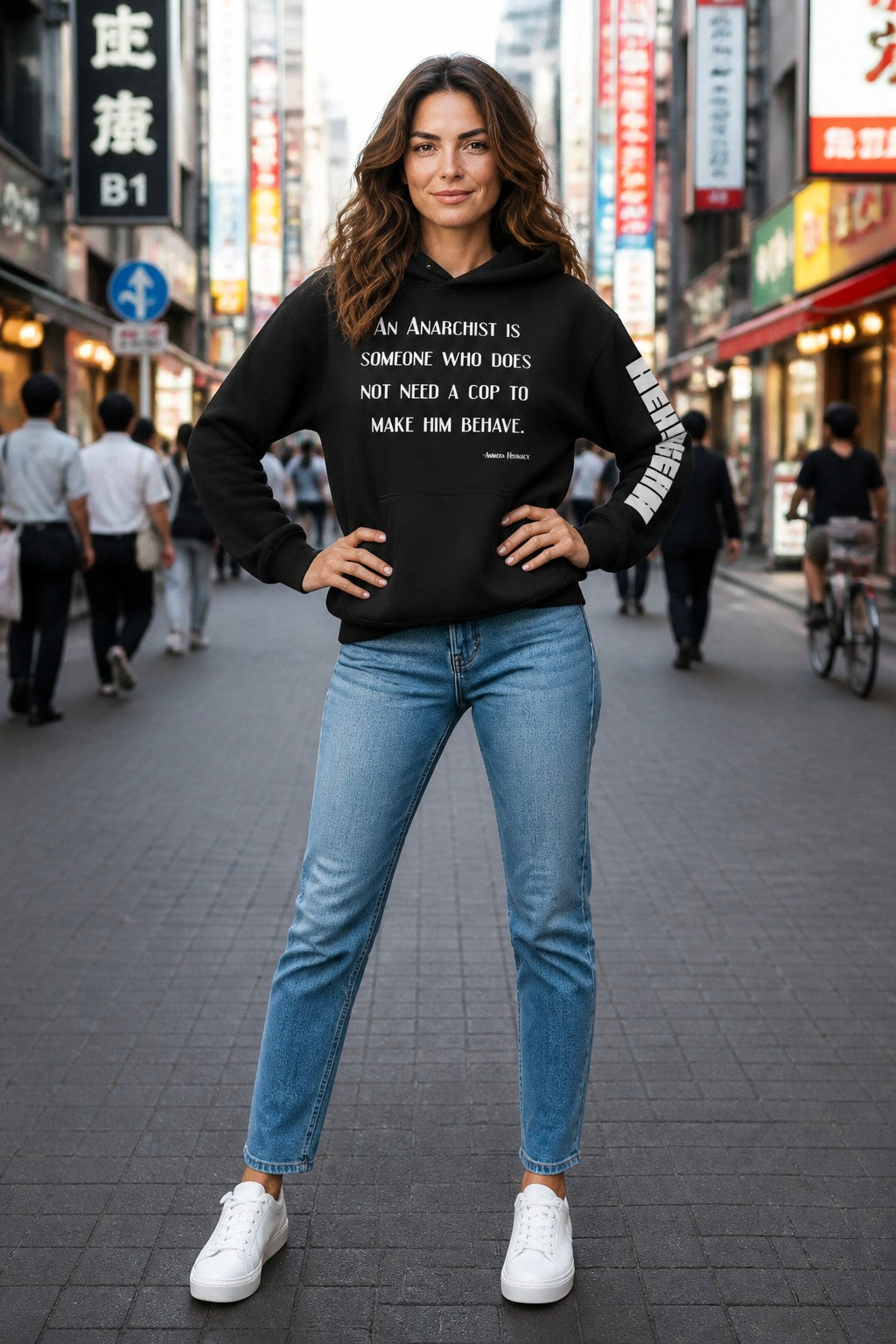 Original Artwork Anarchy Symbol and quote Heavyweight Drop-Shoulder Hoodie