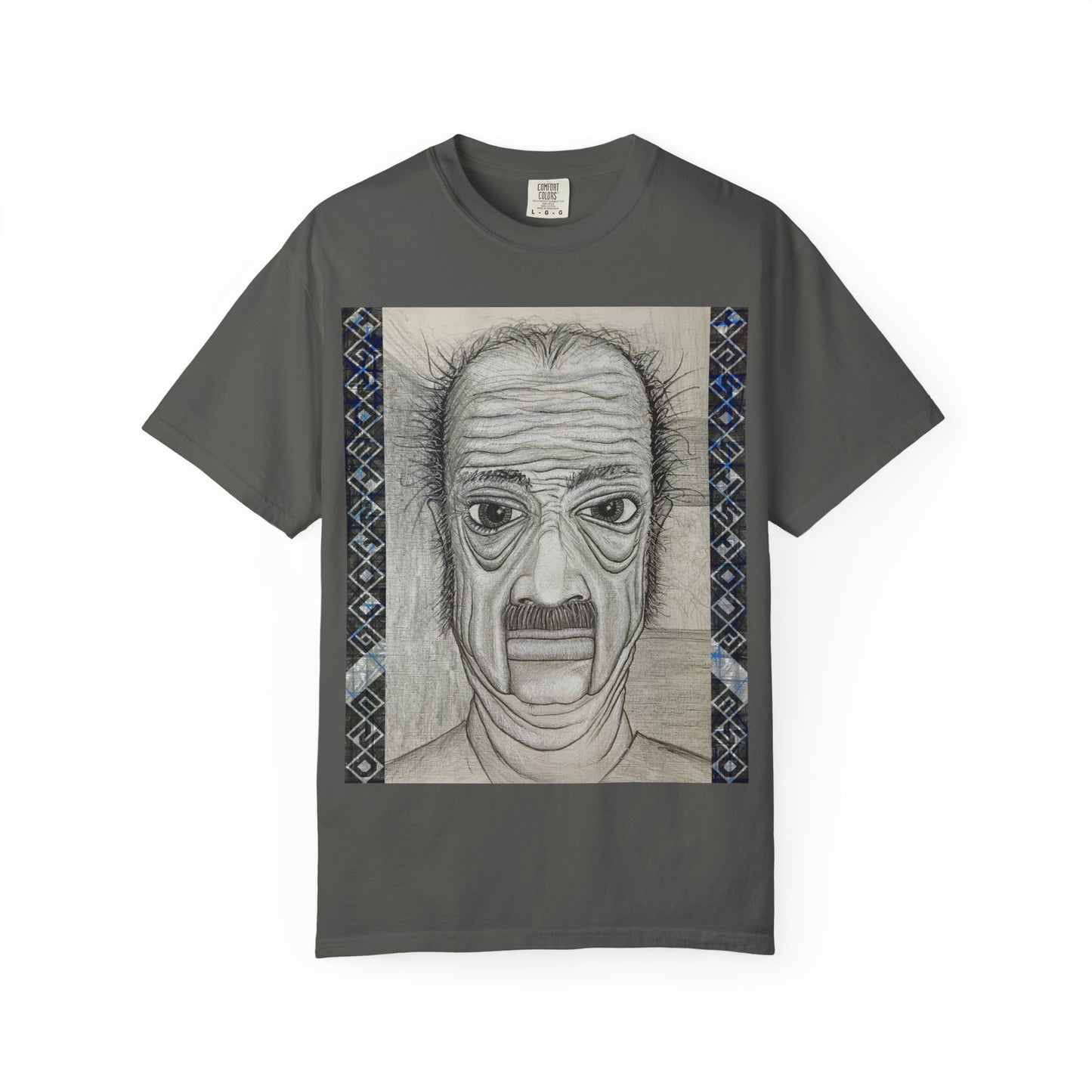 Surreal Portrait Tee — Hand-Drawn Wrinkled Face Illustration
