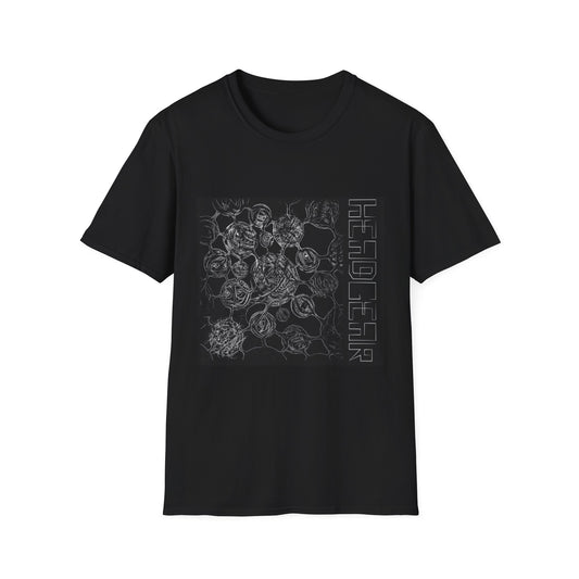 Floral Sketch Tee — Black Rose Line Art Graphic T-Shirt