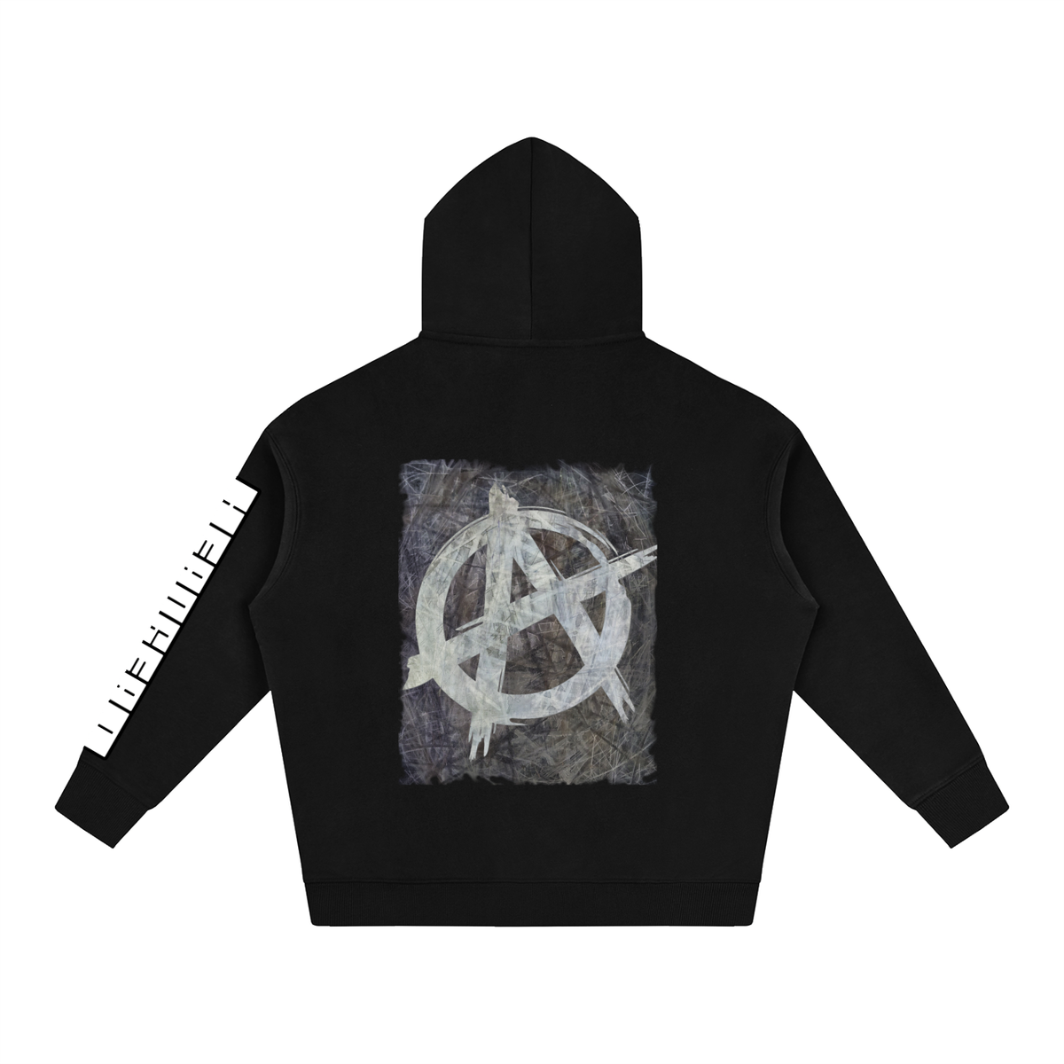 Hand drawn Anarchy Symbol chaotic art wear Oversize Fleeced Hoodie