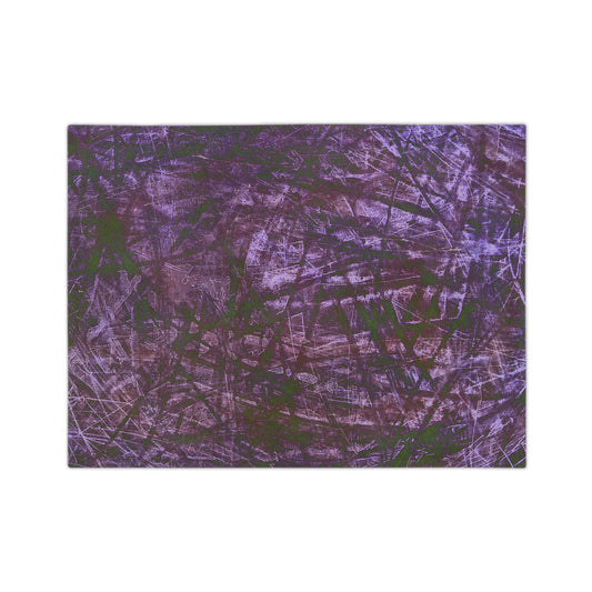 Purple Abstract Velvet Microfiber Blanket - Modern Grunge Throw for Living Room & Bedroom