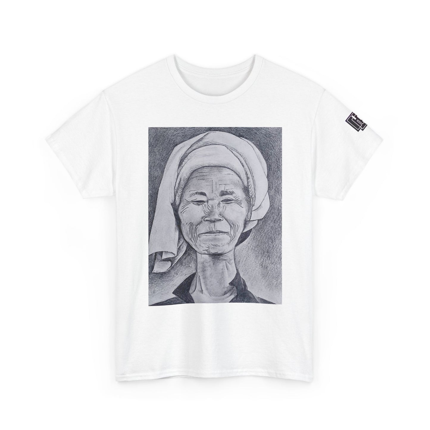 Graphic Tee — Portrait Sketch Vintage Elder Woman Art Print
