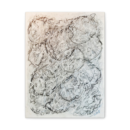 Circular Bleeding - Original Pencil Drawing Matte Canvas Art — Stretched 1.25"