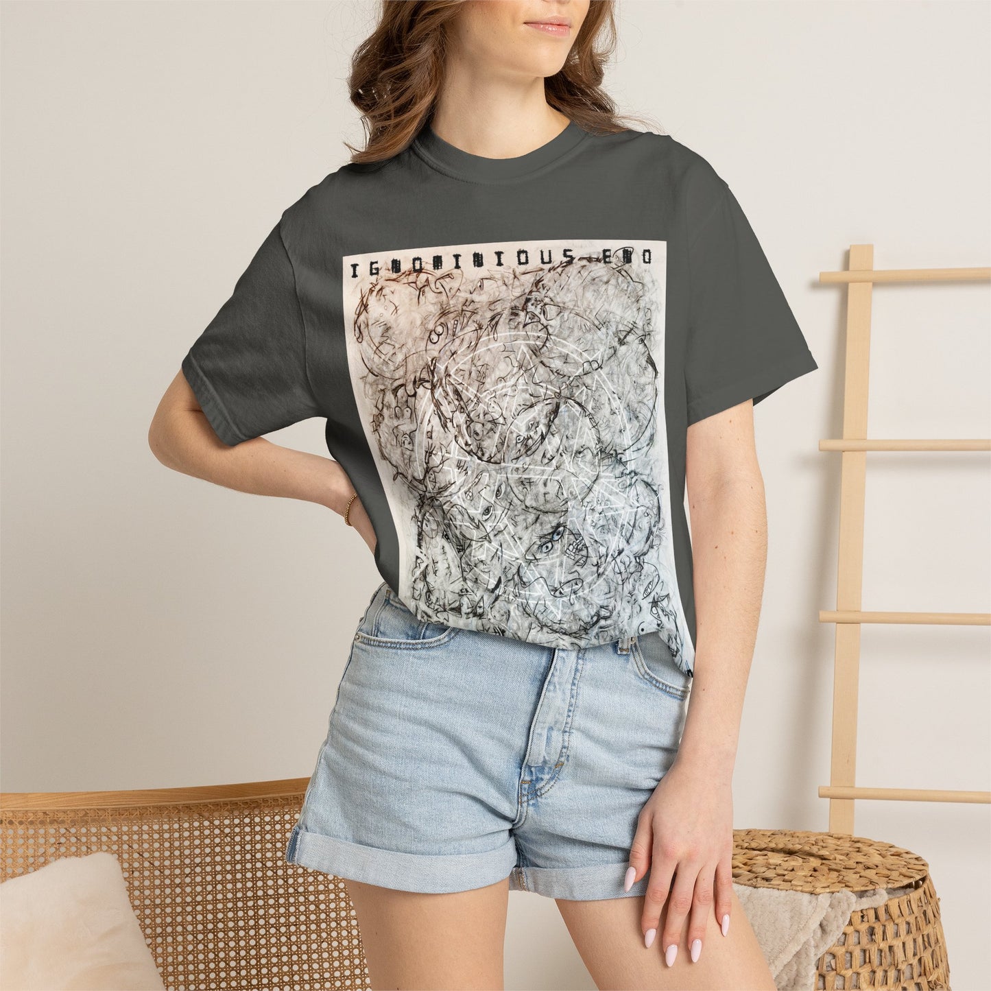 Abstract Marble Grid T-Shirt — Modern Minimal Graphic Tee