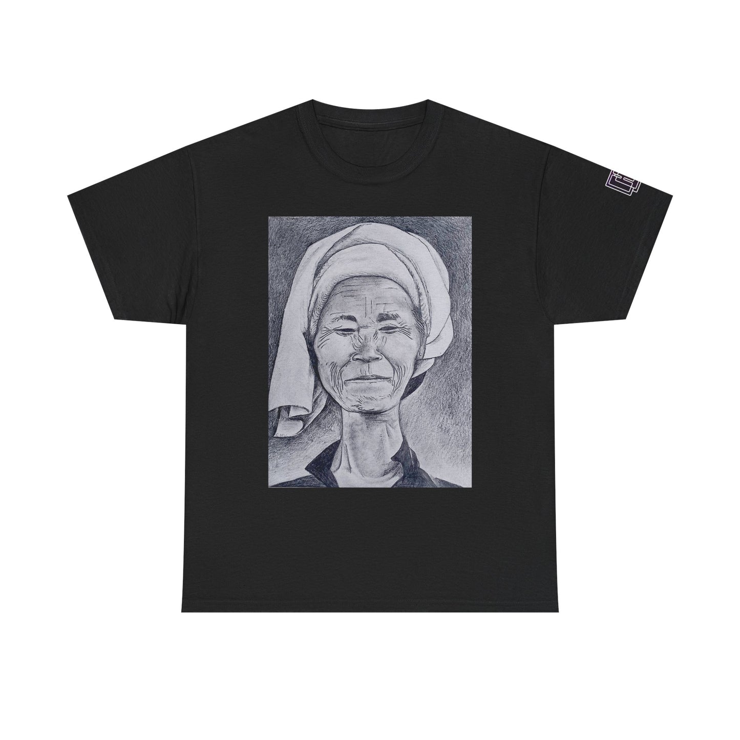 Graphic Tee — Portrait Sketch Vintage Elder Woman Art Print