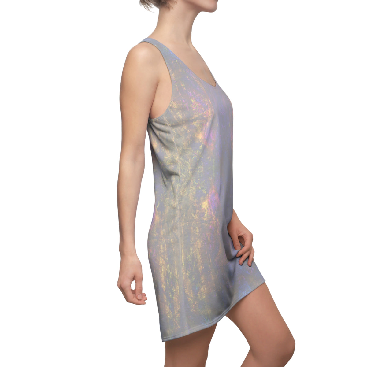 Iridescent Galaxy Racerback Dress - Women's Sleeveless AOP Sundress