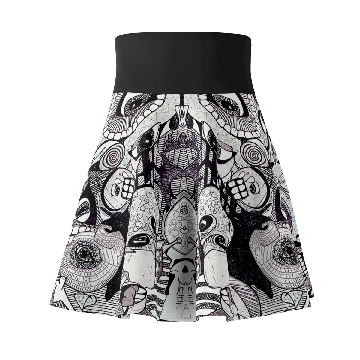 House Party Close-Up - Hand Drawn Art Print Skater Skirt