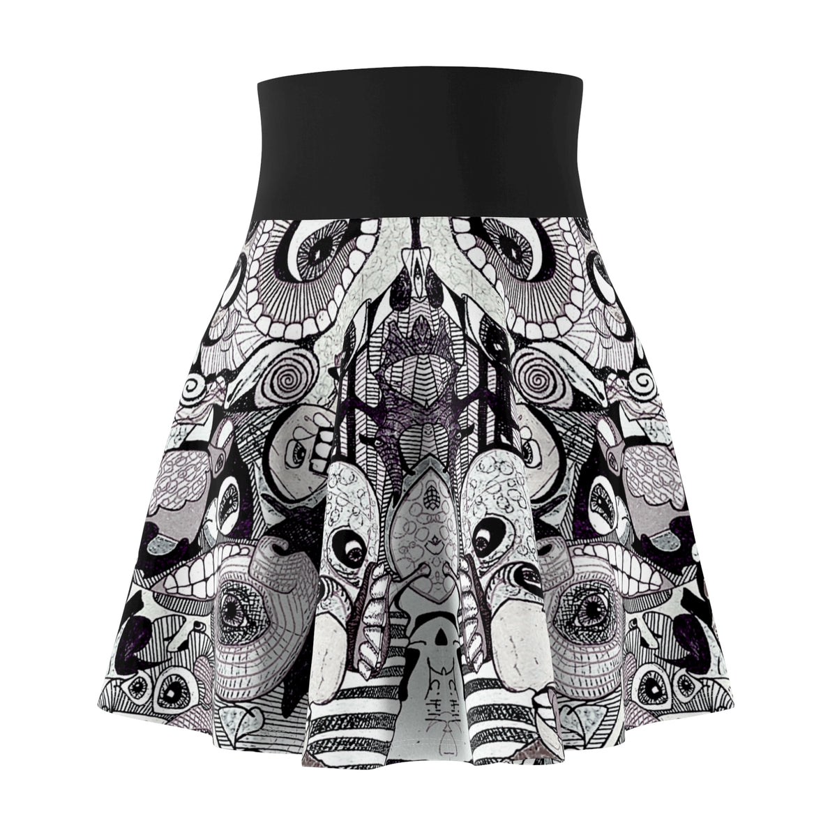 House Party Close-Up - Hand Drawn Art Print Skater Skirt