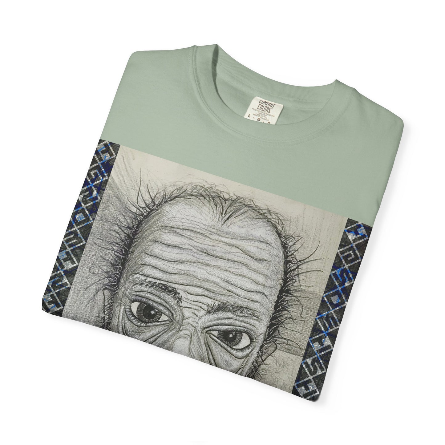 Surreal Portrait Tee — Hand-Drawn Wrinkled Face Illustration