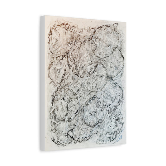 Circular Bleeding - Original Pencil Drawing Matte Canvas Art — Stretched 1.25"