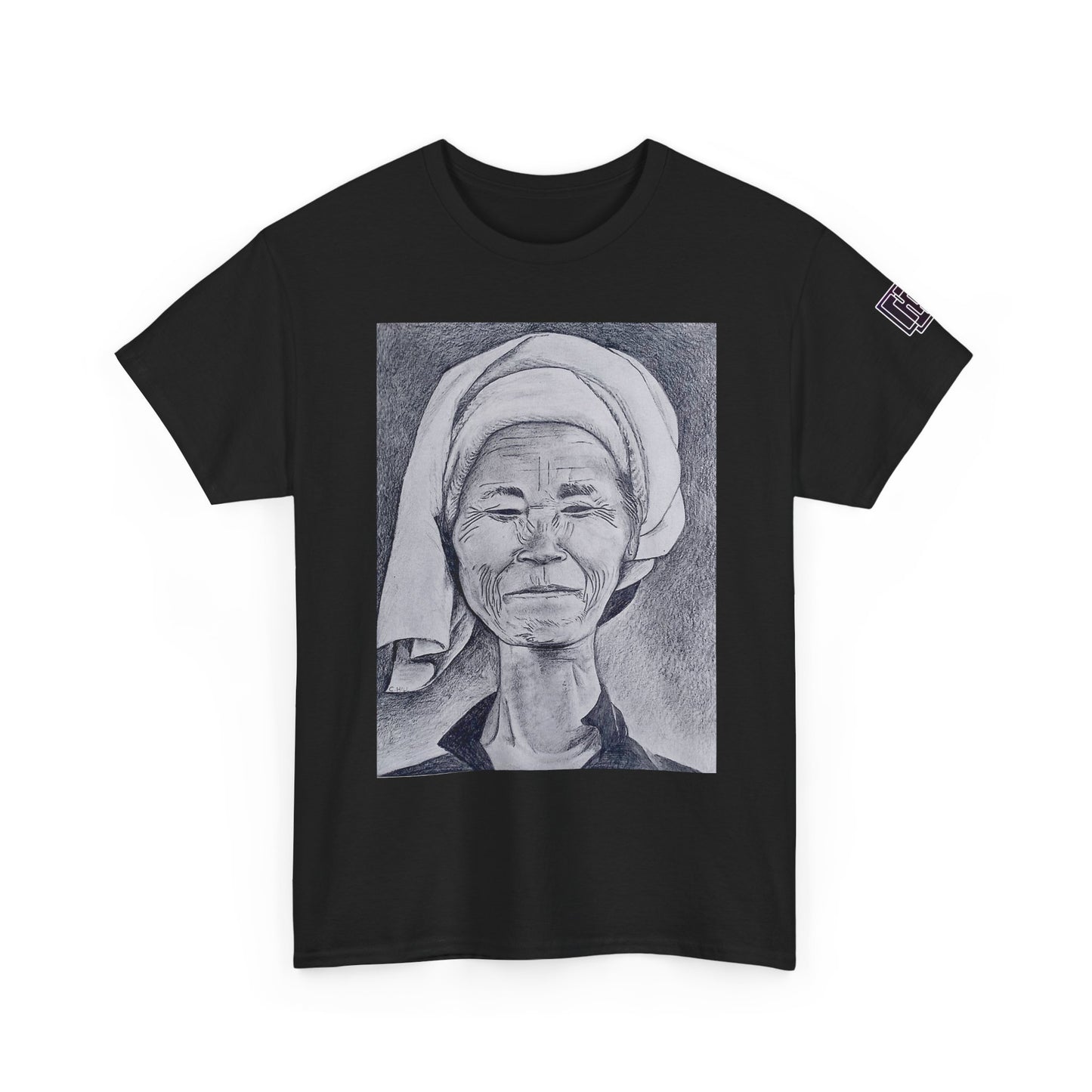 Graphic Tee — Portrait Sketch Vintage Elder Woman Art Print