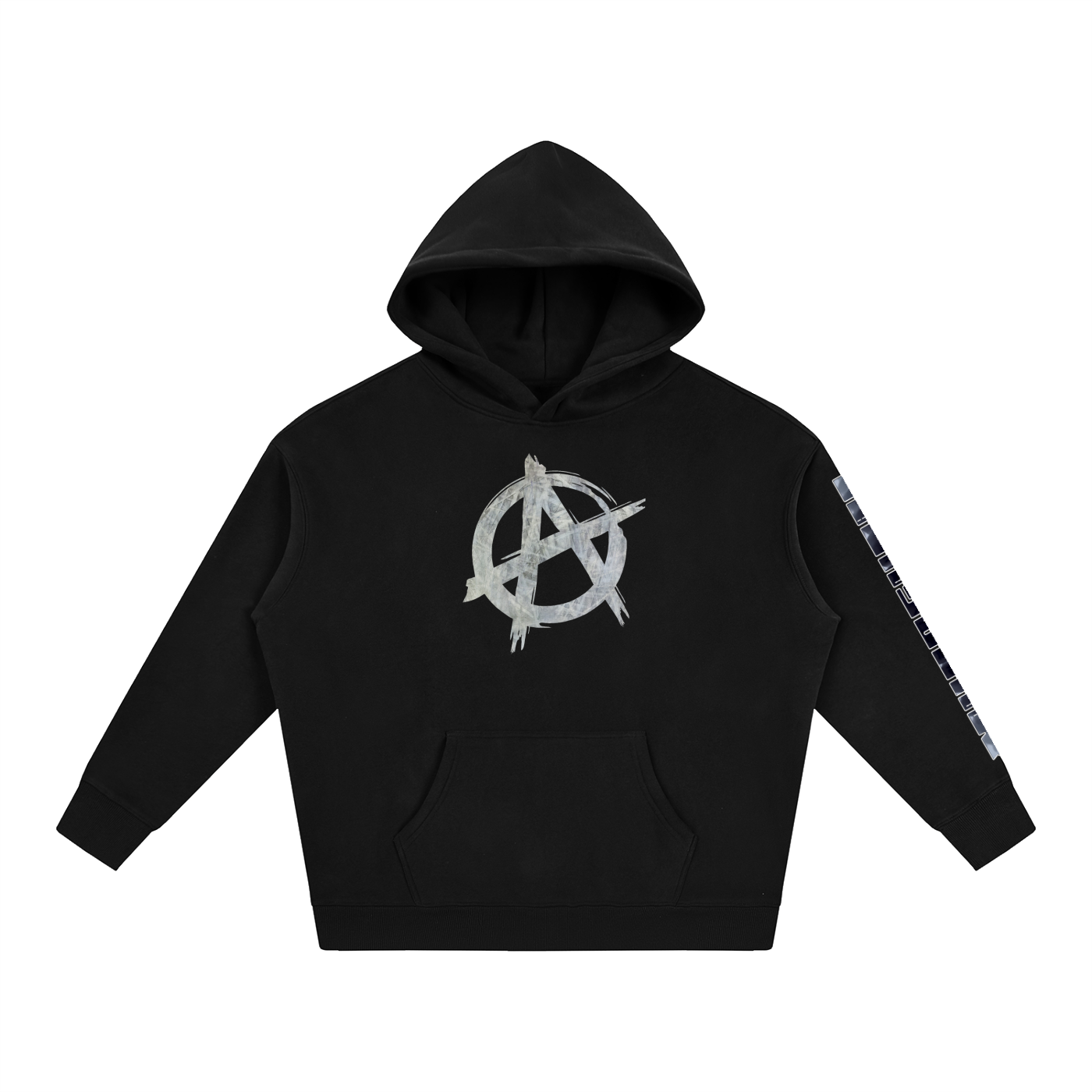 Abstract Art Anarchy Symbol Oversize Fleeced Hoodie