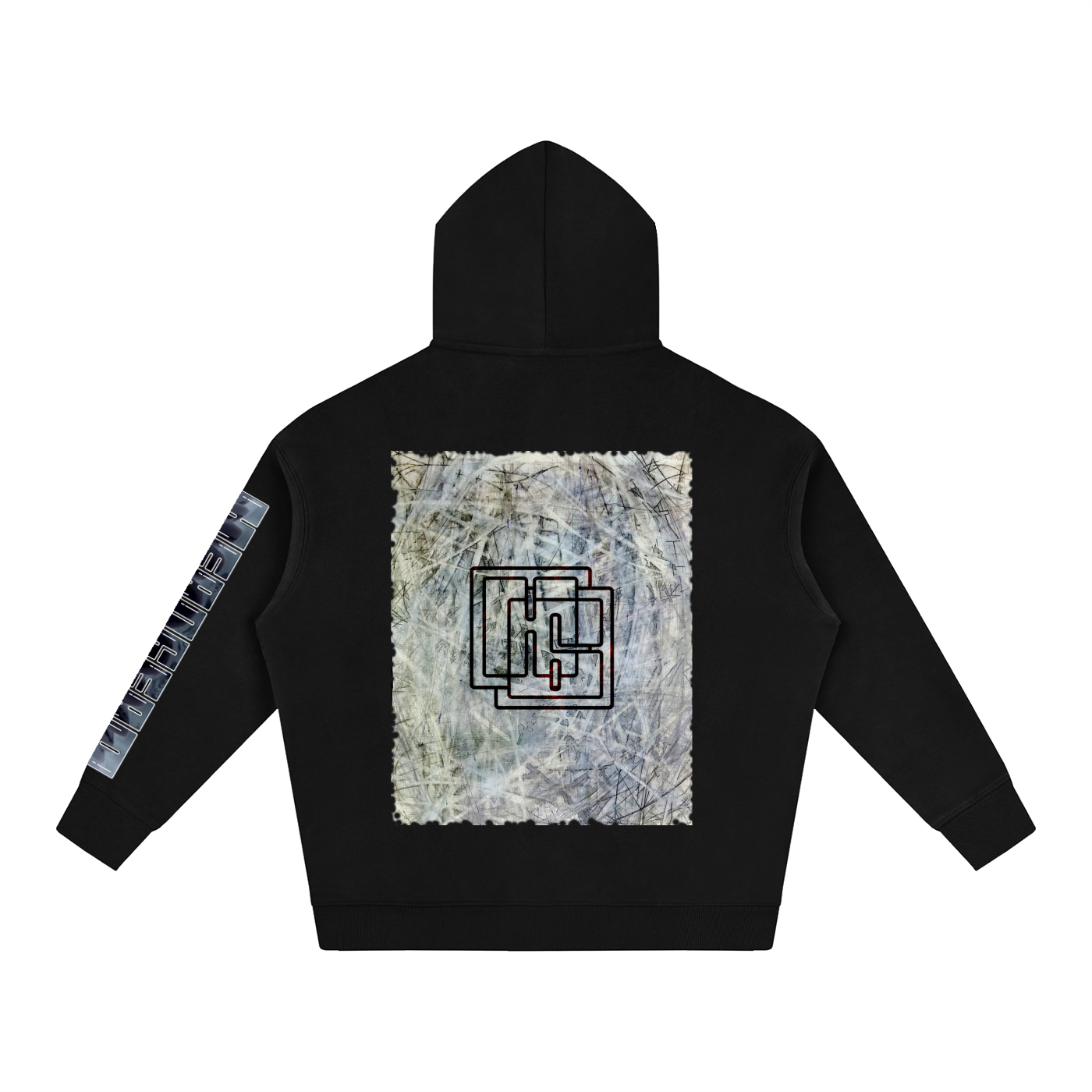 Abstract Art Anarchy Symbol Oversize Fleeced Hoodie