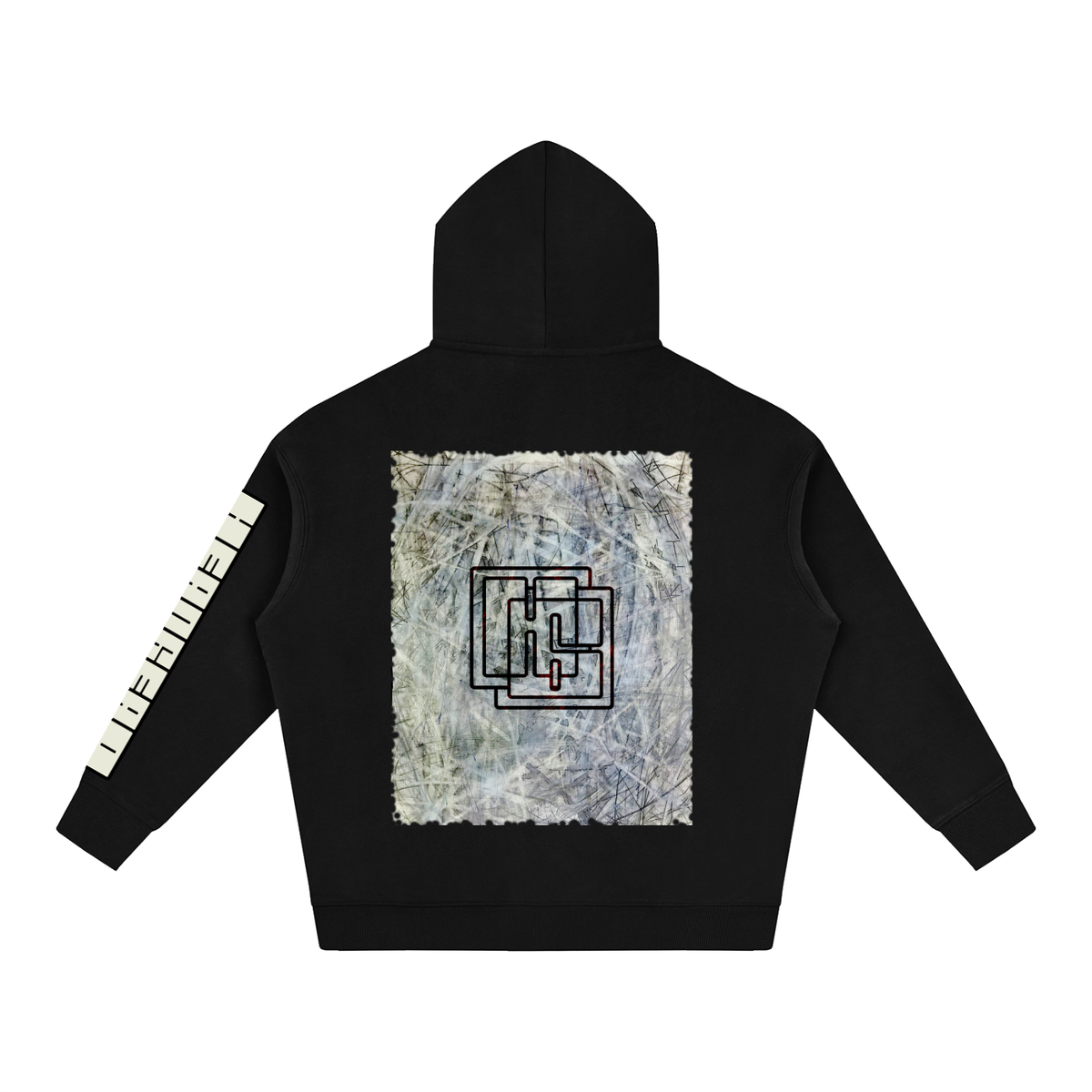 Abstract Art Anarchy Symbol Oversize Fleeced Hoodie