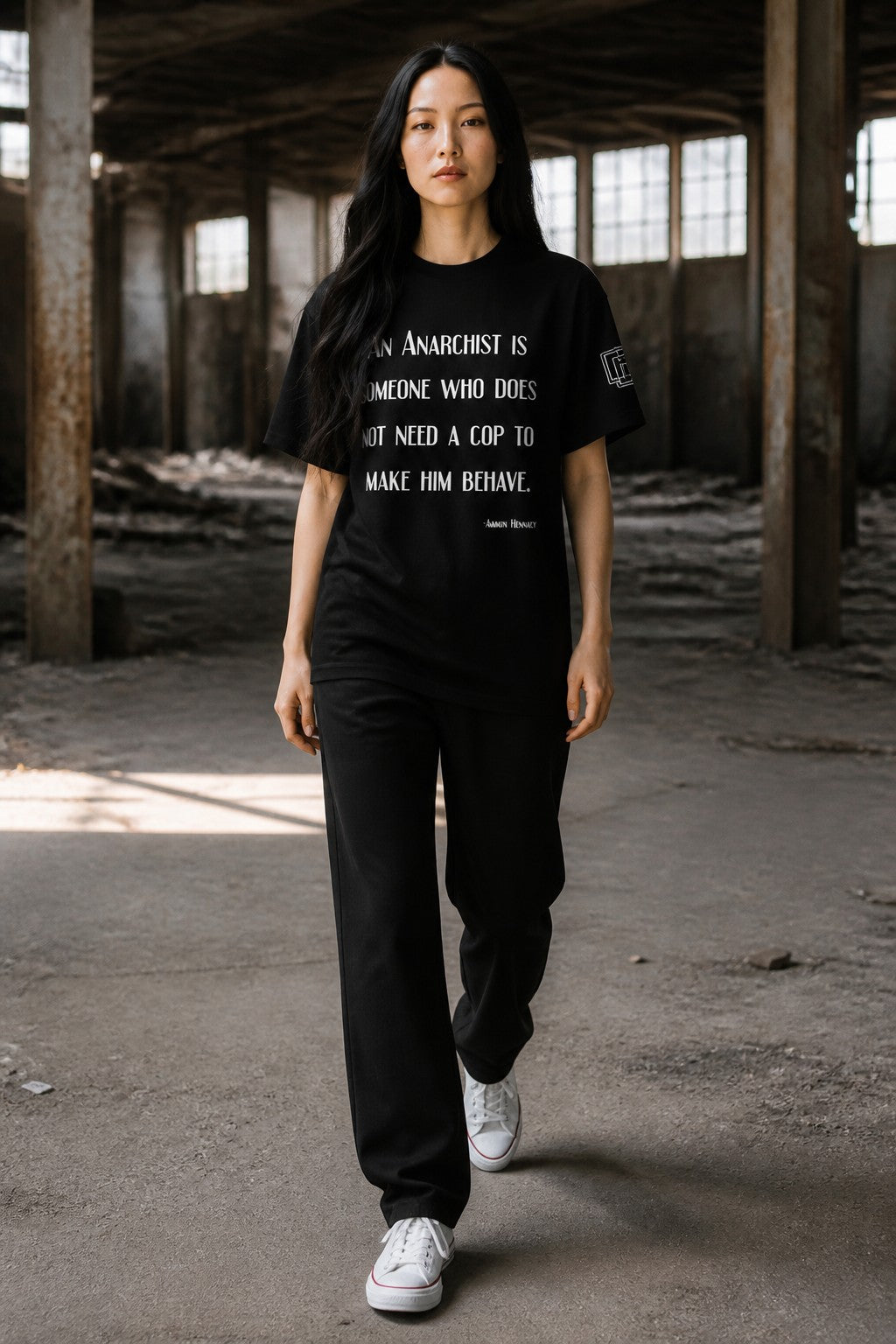 An Anarchist quote on a Pure Cotton Unisex T-Shirt