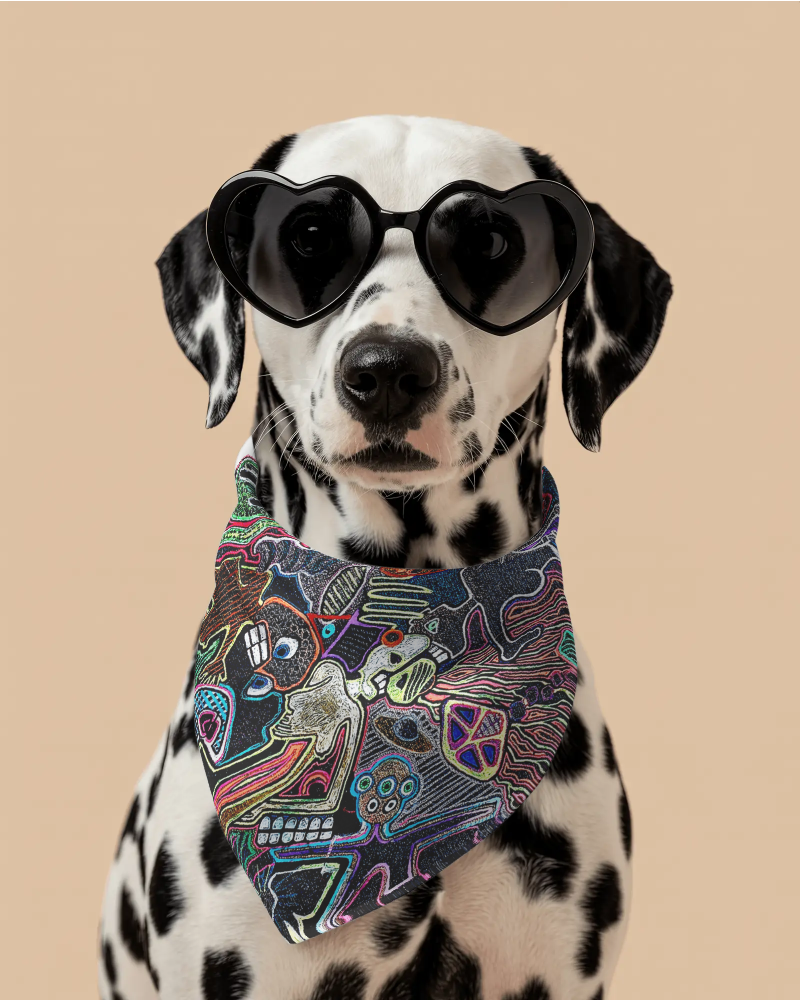 Oooh Shiny.. fashionable art print bandana for dogs and their human pets